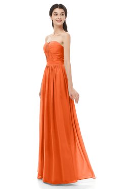 ColsBM Esme Tangerine Bridesmaid Dresses Zip up A-line Floor Length Sleeveless Simple Sweetheart