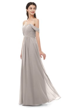 ColsBM Sylvia Mushroom Bridesmaid Dresses Mature Floor Length Sweetheart Ruching A-line Zip up