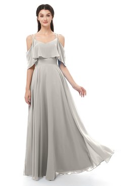 ColsBM Jamie Hushed Violet Bridesmaid Dresses Floor Length Pleated V-neck Half Backless A-line Modern