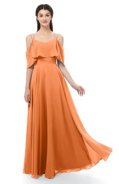 ColsBM Jamie Mango Bridesmaid Dresses Floor Length Pleated V-neck Half Backless A-line Modern