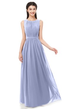 ColsBM Briar Blue Heron Bridesmaid Dresses Sleeveless A-line Pleated Floor Length Elegant Bateau
