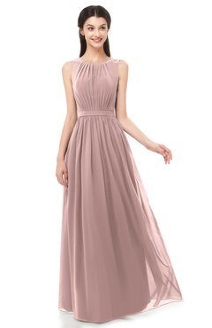ColsBM Briar Blush Pink Bridesmaid Dresses Sleeveless A-line Pleated Floor Length Elegant Bateau