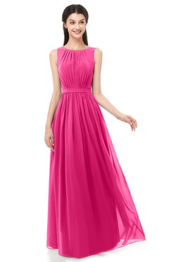 ColsBM Briar Fandango Pink Bridesmaid Dresses Sleeveless A-line Pleated Floor Length Elegant Bateau