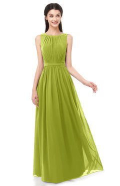 ColsBM Briar Green Oasis Bridesmaid Dresses Sleeveless A-line Pleated Floor Length Elegant Bateau