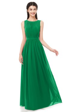 ColsBM Briar Green Bridesmaid Dresses Sleeveless A-line Pleated Floor Length Elegant Bateau