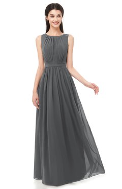 ColsBM Briar Grey Bridesmaid Dresses Sleeveless A-line Pleated Floor Length Elegant Bateau