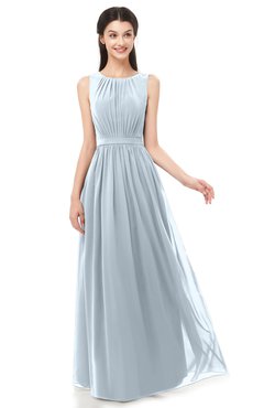 ColsBM Briar Illusion Blue Bridesmaid Dresses Sleeveless A-line Pleated Floor Length Elegant Bateau