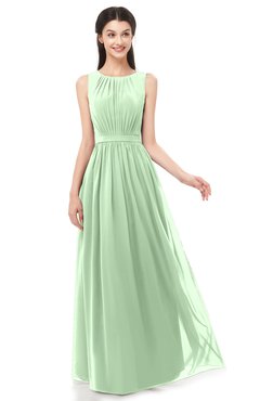 ColsBM Briar Light Green Bridesmaid Dresses Sleeveless A-line Pleated Floor Length Elegant Bateau
