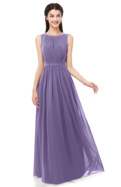 ColsBM Briar Lilac Bridesmaid Dresses Sleeveless A-line Pleated Floor Length Elegant Bateau