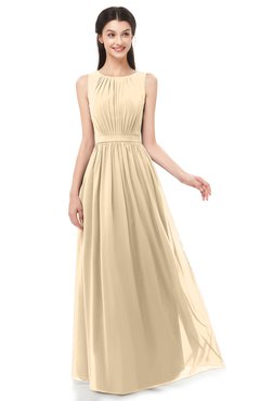ColsBM Briar Marzipan Bridesmaid Dresses Sleeveless A-line Pleated Floor Length Elegant Bateau