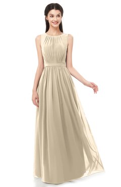 ColsBM Briar Novelle Peach Bridesmaid Dresses Sleeveless A-line Pleated Floor Length Elegant Bateau