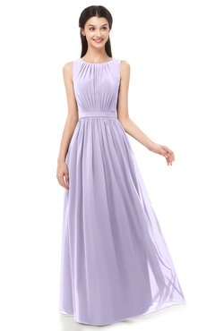 ColsBM Briar Pastel Lilac Bridesmaid Dresses Sleeveless A-line Pleated Floor Length Elegant Bateau