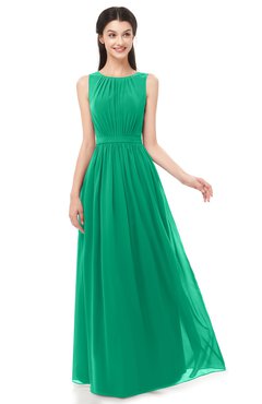 ColsBM Briar Pepper Green Bridesmaid Dresses Sleeveless A-line Pleated Floor Length Elegant Bateau