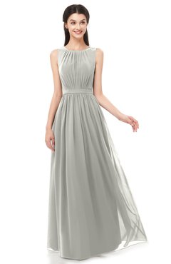 ColsBM Briar Platinum Bridesmaid Dresses Sleeveless A-line Pleated Floor Length Elegant Bateau