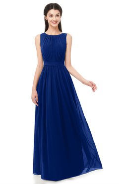 ColsBM Briar Sodalite Blue Bridesmaid Dresses Sleeveless A-line Pleated Floor Length Elegant Bateau
