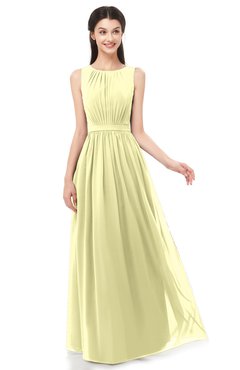 ColsBM Briar Wax Yellow Bridesmaid Dresses Sleeveless A-line Pleated Floor Length Elegant Bateau