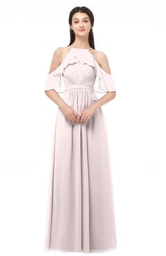 ColsBM Andi Light Pink Bridesmaid Dresses Zipper Off The Shoulder Elegant Floor Length Sash A-line
