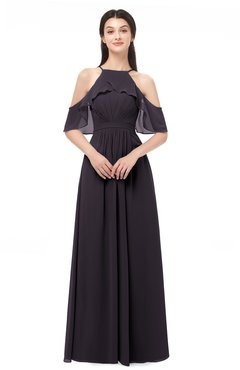 ColsBM Andi Perfect Plum Bridesmaid Dresses Zipper Off The Shoulder Elegant Floor Length Sash A-line