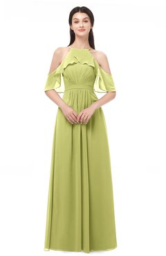 ColsBM Andi Pistachio Bridesmaid Dresses Zipper Off The Shoulder Elegant Floor Length Sash A-line