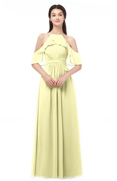 ColsBM Andi Wax Yellow Bridesmaid Dresses Zipper Off The Shoulder Elegant Floor Length Sash A-line