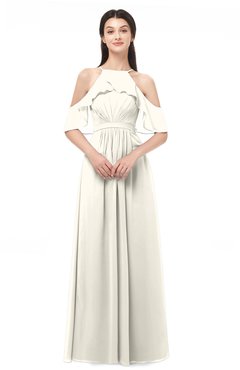 ColsBM Andi Whisper White Bridesmaid Dresses Zipper Off The Shoulder Elegant Floor Length Sash A-line