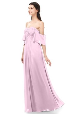 ColsBM Arden Baby Pink Bridesmaid Dresses Ruching Floor Length A-line Off The Shoulder Backless Cute
