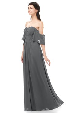 ColsBM Arden Grey Bridesmaid Dresses Ruching Floor Length A-line Off The Shoulder Backless Cute
