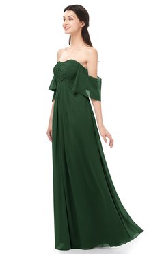 ColsBM Arden Hunter Green Bridesmaid Dresses Ruching Floor Length A-line Off The Shoulder Backless Cute