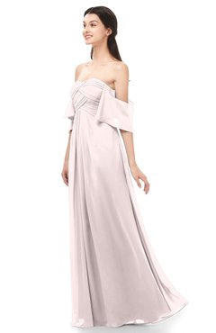 ColsBM Arden Light Pink Bridesmaid Dresses Ruching Floor Length A-line Off The Shoulder Backless Cute