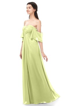 ColsBM Arden Lime Sherbet Bridesmaid Dresses Ruching Floor Length A-line Off The Shoulder Backless Cute