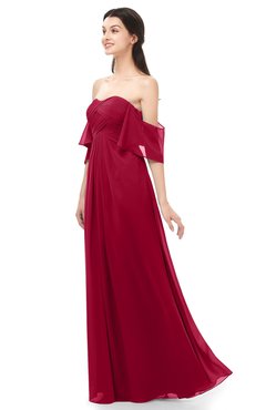 ColsBM Arden Maroon Bridesmaid Dresses Ruching Floor Length A-line Off The Shoulder Backless Cute