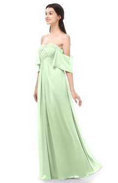 ColsBM Arden Pale Green Bridesmaid Dresses Ruching Floor Length A-line Off The Shoulder Backless Cute