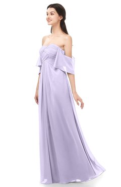 ColsBM Arden Pastel Lilac Bridesmaid Dresses Ruching Floor Length A-line Off The Shoulder Backless Cute