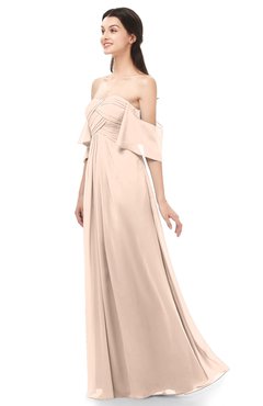 ColsBM Arden Peach Puree Bridesmaid Dresses Ruching Floor Length A-line Off The Shoulder Backless Cute
