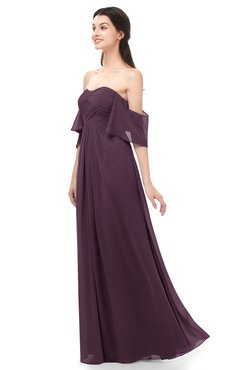 ColsBM Arden Plum Bridesmaid Dresses Ruching Floor Length A-line Off The Shoulder Backless Cute