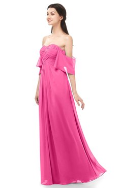 ColsBM Arden Rose Pink Bridesmaid Dresses Ruching Floor Length A-line Off The Shoulder Backless Cute