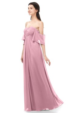 ColsBM Arden Rosebloom Bridesmaid Dresses Ruching Floor Length A-line Off The Shoulder Backless Cute