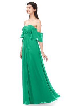 ColsBM Arden Sea Green Bridesmaid Dresses Ruching Floor Length A-line Off The Shoulder Backless Cute