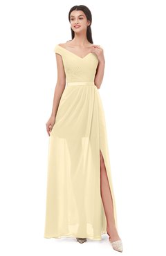 ColsBM Ariel Cornhusk Bridesmaid Dresses A-line Short Sleeve Off The Shoulder Sash Sexy Floor Length
