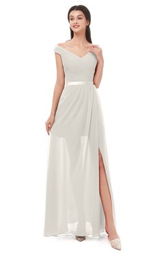 ColsBM Ariel Off White Bridesmaid Dresses A-line Short Sleeve Off The Shoulder Sash Sexy Floor Length