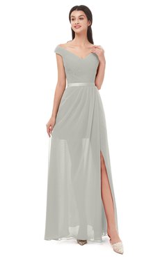 ColsBM Ariel Platinum Bridesmaid Dresses A-line Short Sleeve Off The Shoulder Sash Sexy Floor Length