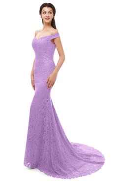 ColsBM Reese Begonia Bridesmaid Dresses Zip up Mermaid Sexy Off The Shoulder Lace Chapel Train