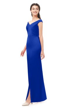 ColsBM Maryam Dazzling Blue Bridesmaid Dresses Mature Sheath Off The Shoulder Floor Length Half Backless Split-Front