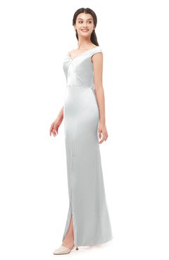 ColsBM Maryam Platinum Bridesmaid Dresses Mature Sheath Off The Shoulder Floor Length Half Backless Split-Front