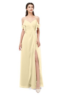 ColsBM Blair Cornhusk Bridesmaid Dresses Spaghetti Zipper Simple A-line Ruching Short Sleeve