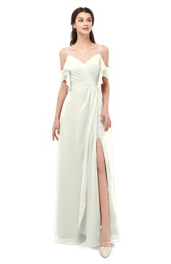ColsBM Blair Cream Bridesmaid Dresses Spaghetti Zipper Simple A-line Ruching Short Sleeve