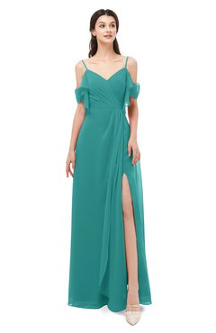 ColsBM Blair Emerald Green Bridesmaid Dresses Spaghetti Zipper Simple A-line Ruching Short Sleeve