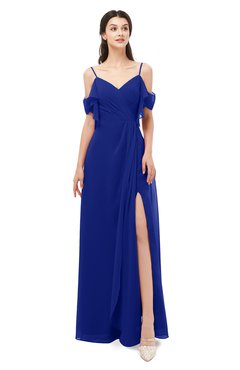 ColsBM Blair Nautical Blue Bridesmaid Dresses Spaghetti Zipper Simple A-line Ruching Short Sleeve