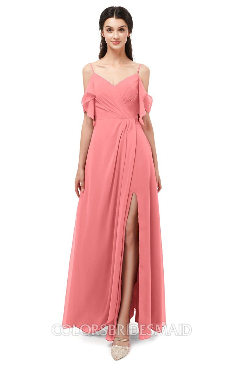 shell pink bridesmaid dresses