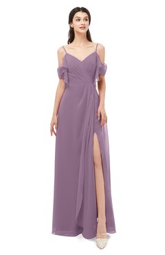 ColsBM Blair Valerian Bridesmaid Dresses Spaghetti Zipper Simple A-line Ruching Short Sleeve